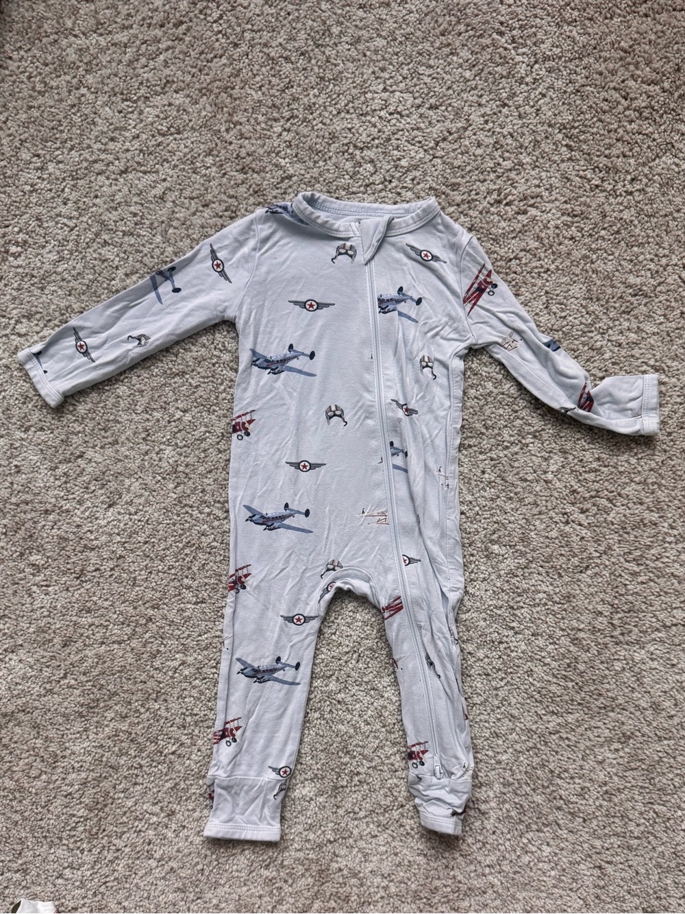 Top Gun Print Kids One-Piece Pajamas - Light Gray